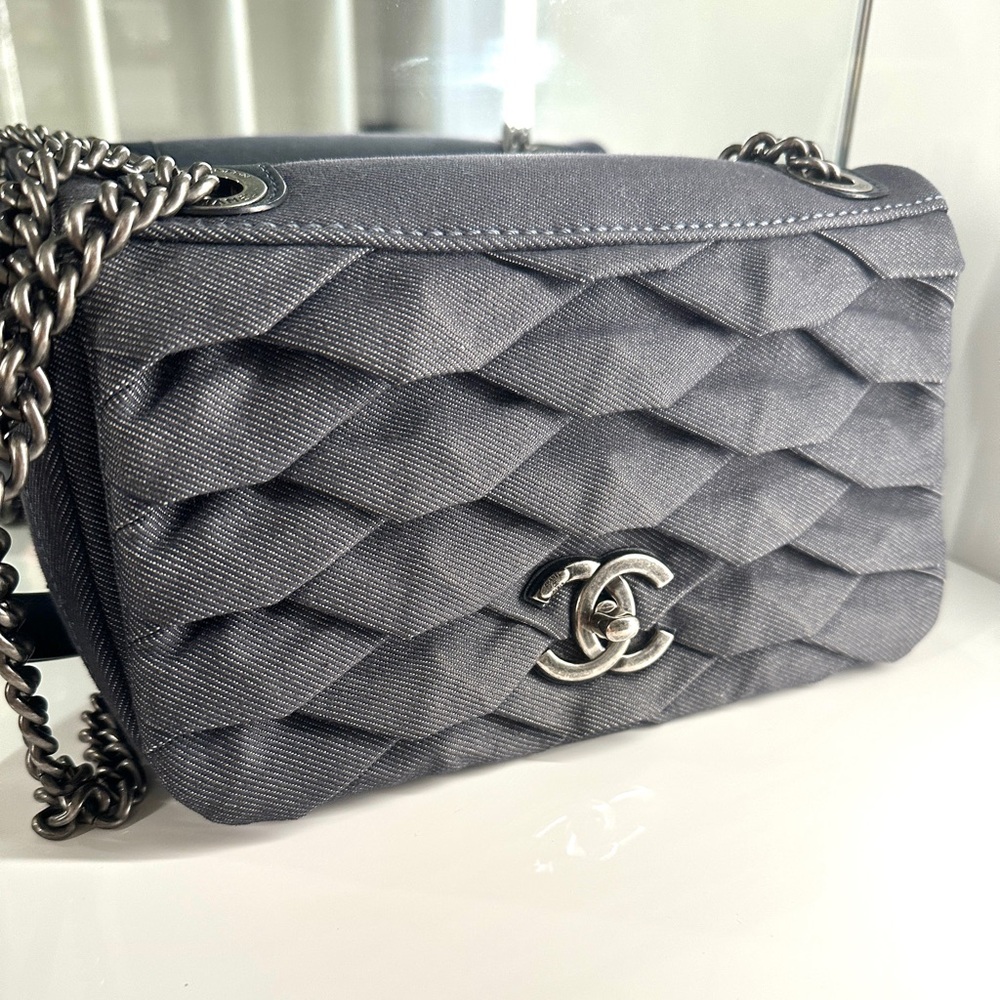 Chanel Blue Denim CC Flap Bag